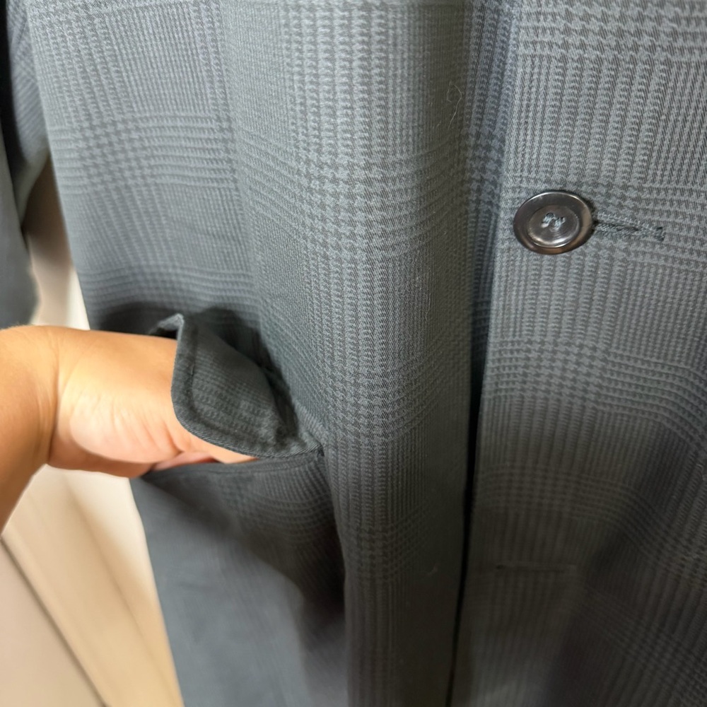 Larini Vintage Coat Men’s Size 44 Long Cravenette Zip-Out Liner Italy 90s - Picture 3 of 15